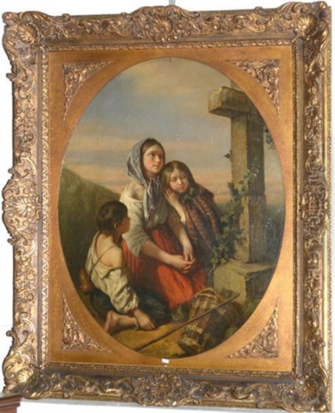 Enfants En Priere Au Bord Du Chemin - view 1