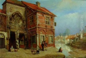 View Of Reims With A Gothic Gate On A Canal