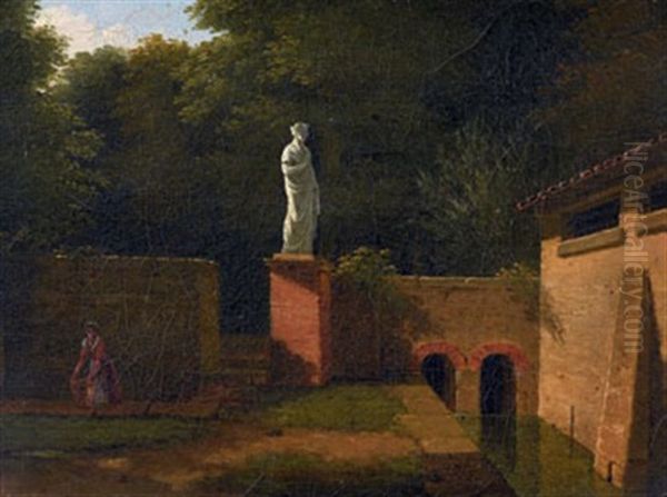 Statue Pres D'un Lavoir Et L'abreuvoir (pair) - view 1