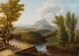 A Landscape With A Volcano by Jean Victor Bertin