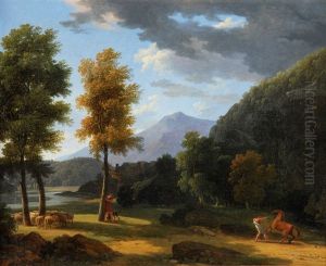 Arcadian Landscape With Figures by Jean Victor Bertin
