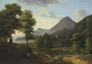 A Wooded, Mountainous Landscape With Soldiers Capturing A Centurion And A Figure Escaping By A River