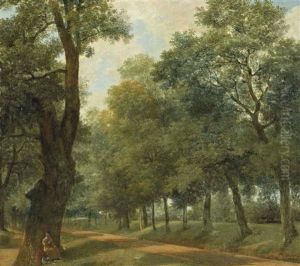 Liseuse Au Pied D'un Arbre by Jean Victor Bertin
