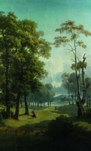 Jeune Mere Et Son Enfant Jouant Dans Un Parc by Jean Victor Bertin