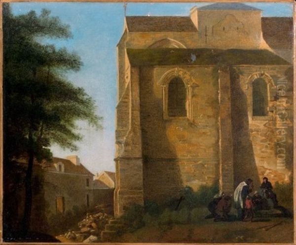Scene Animee Pres D'une Eglise - view 1