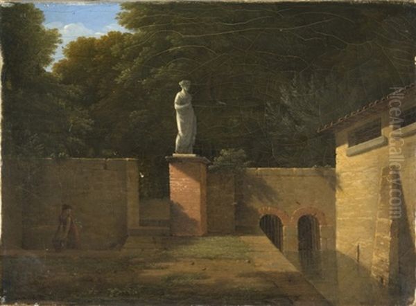 Statue Antique Dans Un Parc Italien - view 1