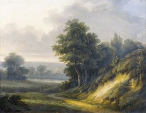 Idyllische Landschaft Mit Staffage