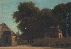 Une Des Entrees Du Parc De Saint Cloud by Jean Victor Bertin