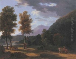 Un Paysage Antique Avec Des Personnages Un Paysage Antique Avec Des Personnages