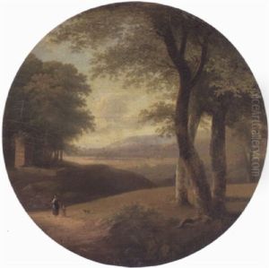 A Classical Landscape With Figures On A Path by Jean Victor Bertin