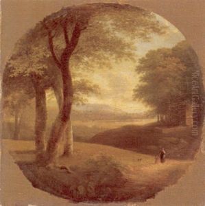 A Classical Landscape With Figures On A Path by Jean Victor Bertin