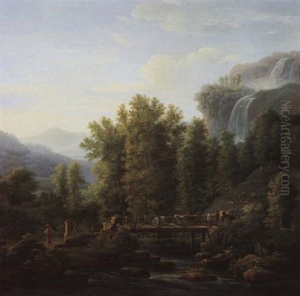 Arcadian Landscape With Cattle And Drovers - view 1
