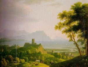 Landscape By The Sea by Jean Victor Bertin
