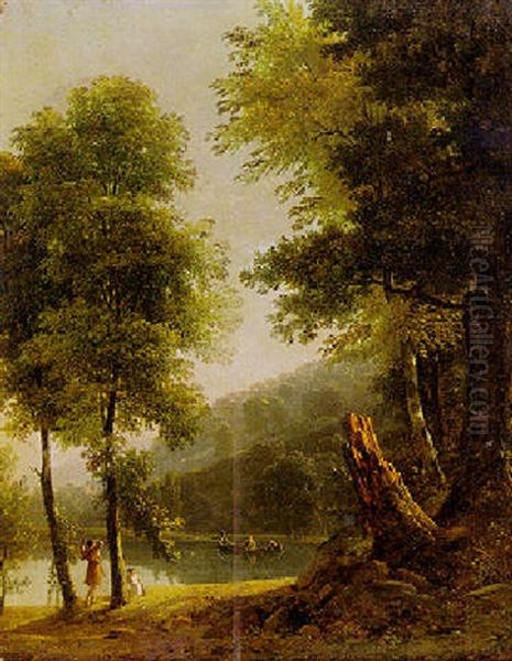 Landscape With Classical Figures By The Shore Of A Lake - view 1