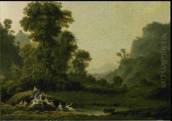 Diane Et Ses Nymphes Dans Un Paysage - view 1