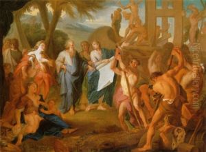 The Building Of Noahs Ark by Nicolas Bertin