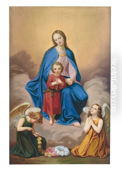 Madonna Mit Kind Und Adorierenden Engeln (altar Piece) - view 1
