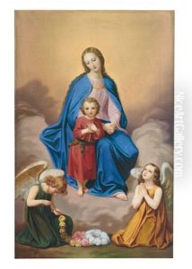 Madonna Mit Kind Und Adorierenden Engeln (altar Piece) by Franz Jacob Bertle