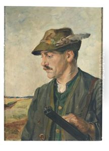 Portrait Eines Jungen Jagers by Hans Bertle