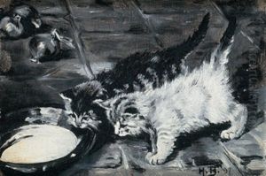 Junge Katzen by Hans Bertle