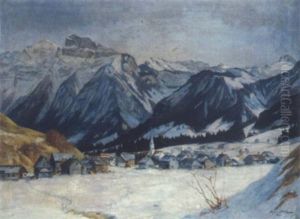 Dorf Im Winter by Hans Bertle