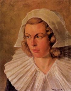 Brustportrait Einer Jungen Frau In Tracht Brustportrait Einer Jungen Frau In Tracht