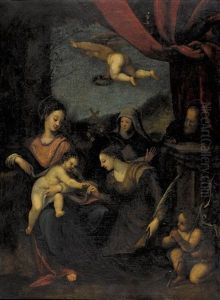 Die Mystische Vermahlung Der Katharina Von Alexandrien by Jacopo Bertoia