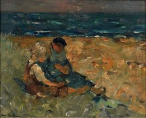 Mere Et Enfant Assis En Bord De Mer Mere Et Enfant Assis En Bord De Mer