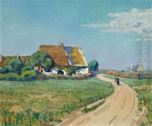 Bretonne Sur Le Chemin, Environs De Port Louis by Abel Bertram