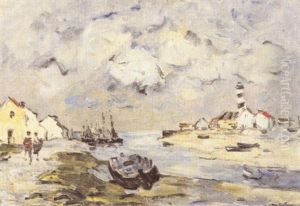 Village Au Bord De L'aven by Abel Bertram