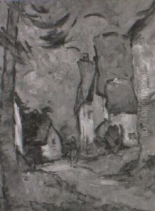 Two Figures On A Village Street by Abel Bertram