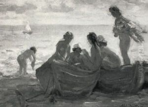 Madchenakte Am Strand by Abel Bertram