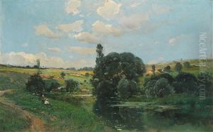 A Summer Day In A Landscape by Paulin Andre Bertrand