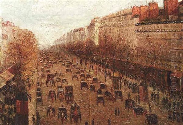 Blick Auf Die Herbstliche Rue Du Montmarte In Paris - view 1