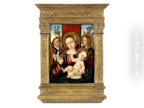 The Madonna And Child With Saint John The Evangelist And A Bishop Saint - view 1