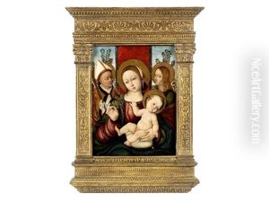 The Madonna And Child With Saint John The Evangelist And A Bishop Saint