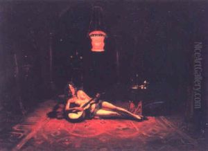 Harem Scene With Guitar Player by Mariano Bertuchi