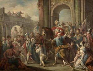 Le Festin De Balthazar Et Le Triomphe De Mardochee (2 Works) by NIcola Bertuzzi