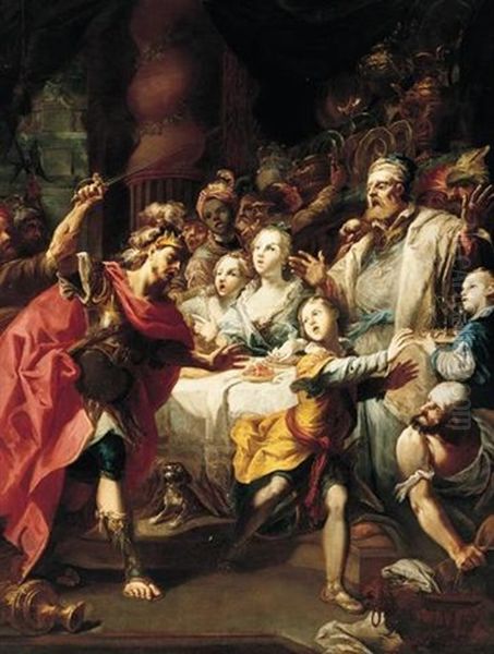 A Biblical Scene With A Servant Being Driven Away By A King, Figures Restraining Him - view 1