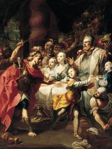 A Biblical Scene With A Servant Being Driven Away By A King, Figures Restraining Him A Biblical Scene With A Servant Being Driven Away By A King, Figures Restraining Him