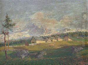 Paesaggio Montano Con Baite by Camillo Besana