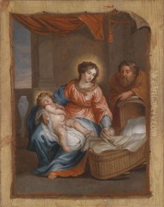 Ein Trompe-l'oeil Mit Der Heiligen Familie Ein Trompe-l'oeil Mit Der Heiligen Familie