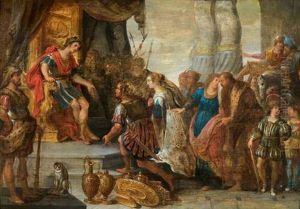 La Continence De Scipion (2 Panels) by Balthasar Beschey