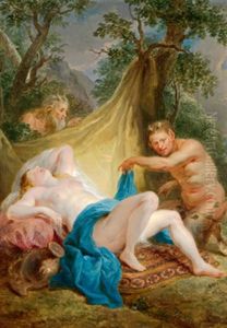 Zwei Satyrn Mit Trunkener Nymphe by Balthasar Beschey