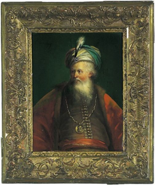 Bildnis Eines Bartigen Mannes Mit Turban (+ Bildnis Einer Dame Mit Perlenkollier; Pair) - view 1