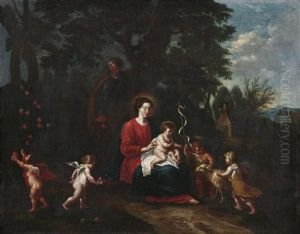 Die Heilige Familie Mit Johannes Dem Taufer by Balthasar Beschey