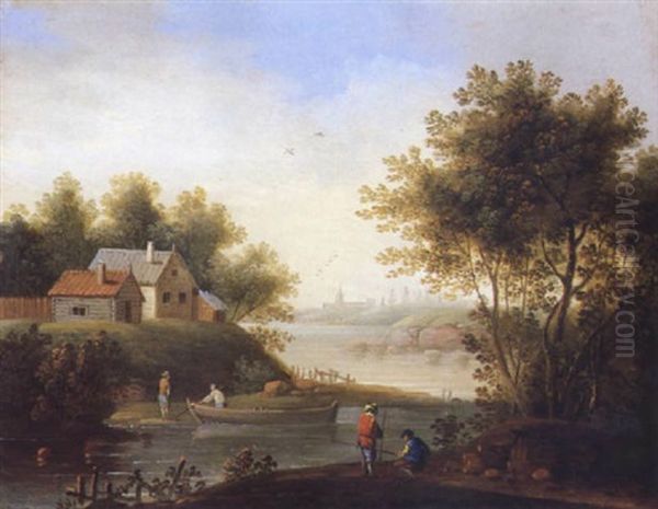 Fluslandschaft Mit Figuren - view 1
