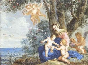 La Vierge Avec Jesus Et Saint Jean-baptiste by Balthasar Beschey