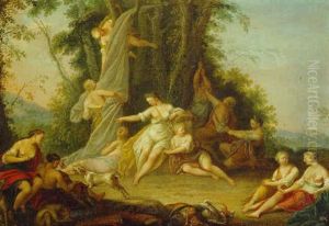 Diana And Her Nymphs Resting After The Chase by Balthasar Beschey