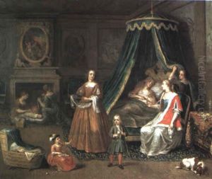 Scene D'accouchement by Balthasar Beschey